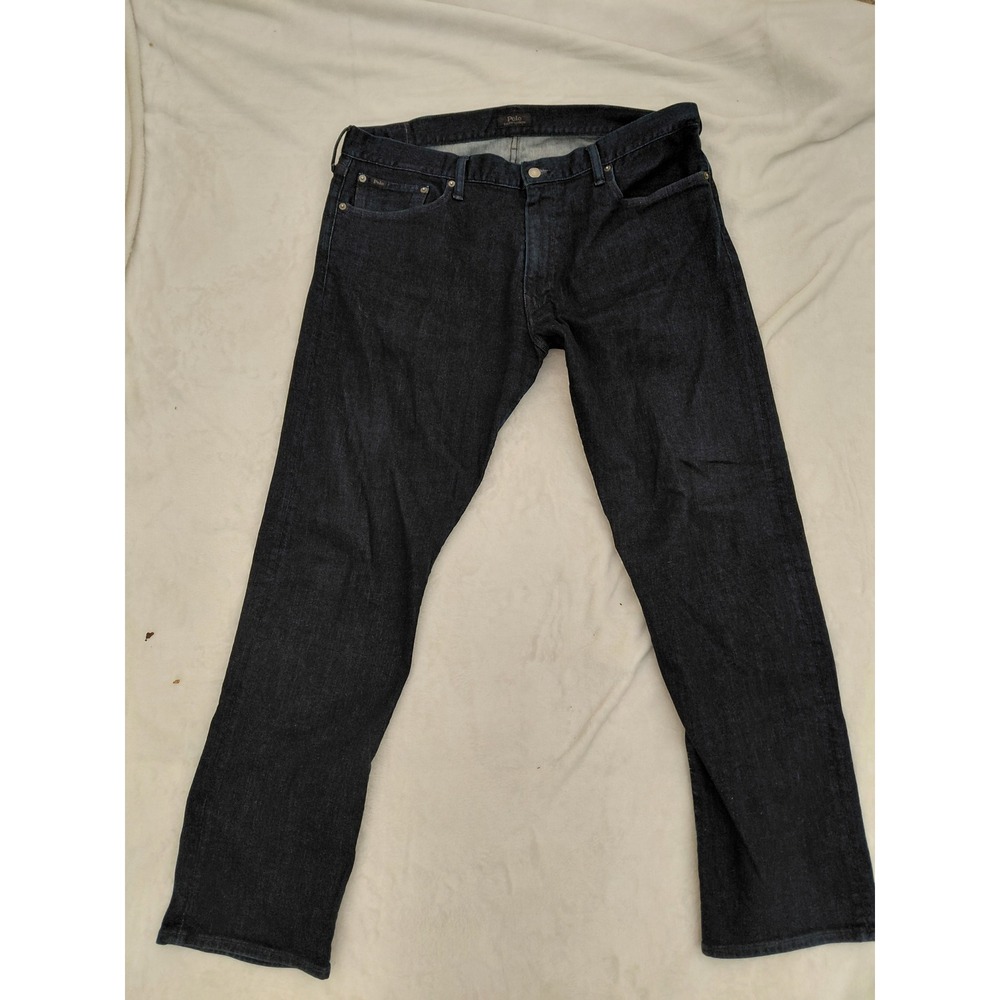Polo Ralph Lauren Mens Dark Wash Indigo Straight Leg Denim Jeans 39x29